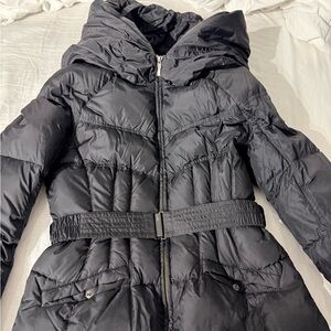 ADD Black Puffer Coat with Belt